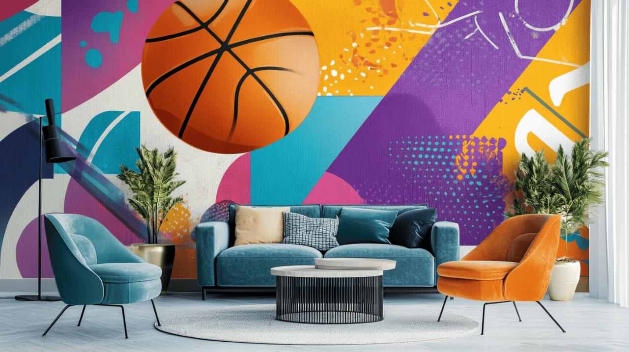 Pourquoi opter pour le papier peint basket ? Les coussins et textiles qui matchent avec votre deco